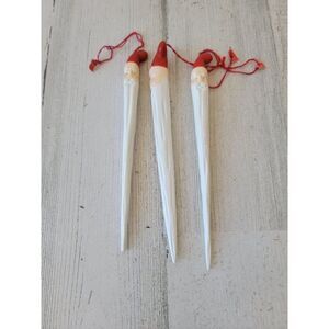 Rustic Twisted Santa Claus face sickle long ornament Xmas set